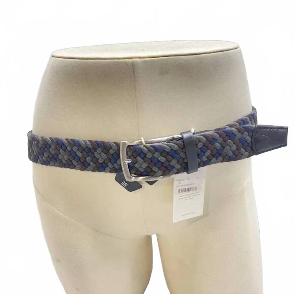 NEW BRAX men's haka woven multicolor belt in blue/grey/brown